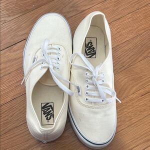 Vans Cream Canvas Sneakers